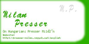 milan presser business card